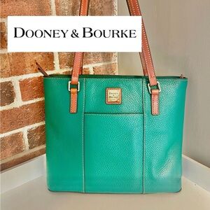 DOONEY AND BOURKE PURSE HANDBAG SHOULDER BAG GREEN LEATHER
